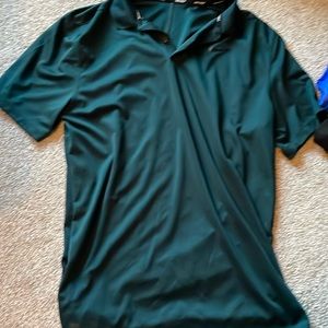 Nike Golf Mens Small Dark Forest Green Dri Fit Golf Shirt Polo